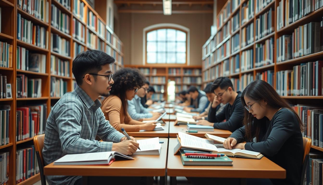Students collaborating in study space